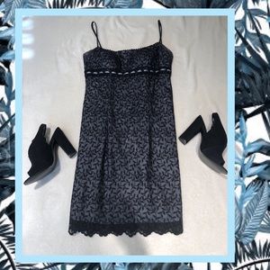 Blue/black illusion dress
